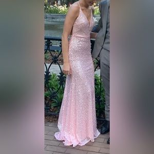 Size 0 pink prom dress.